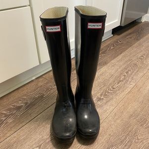 Black Hunter Original Gloss Boots Size 7